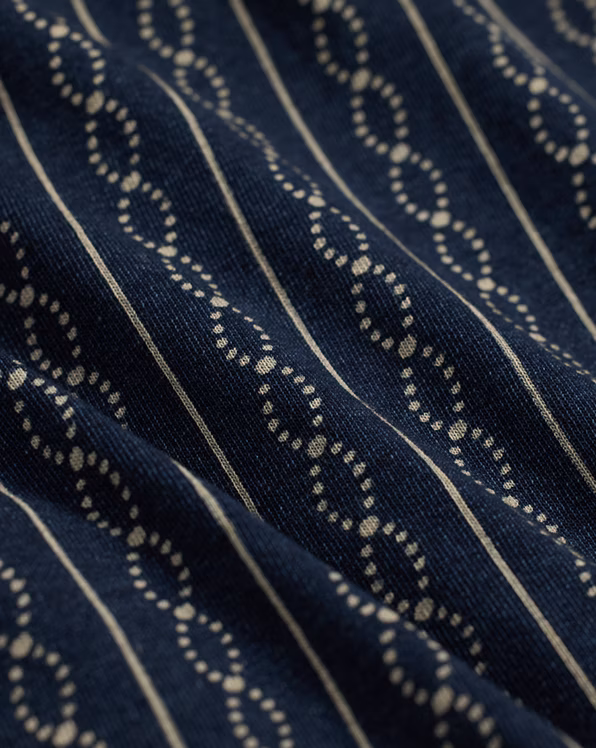 Indigo Print Jersey Camp Shirt