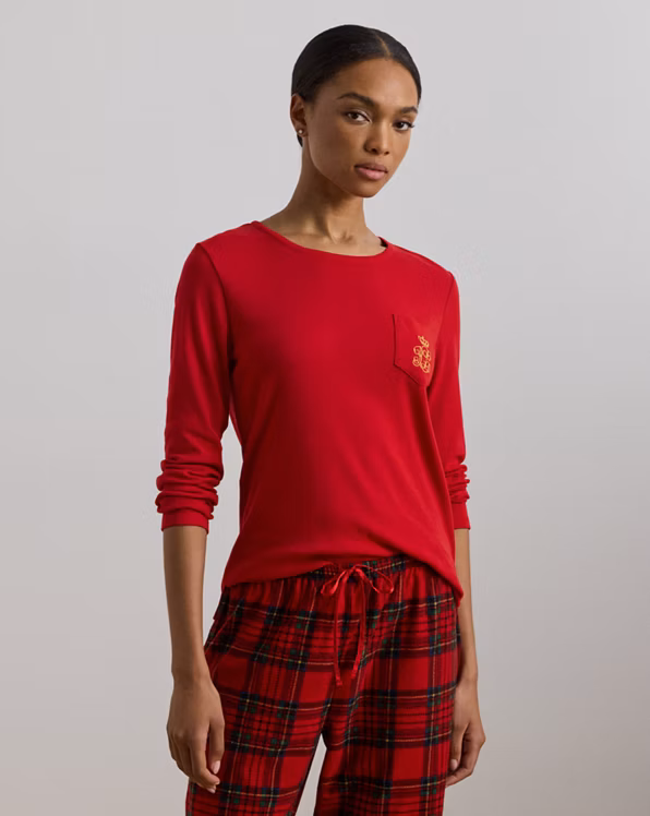 Plaid Knit & Fleece Pyjama Set