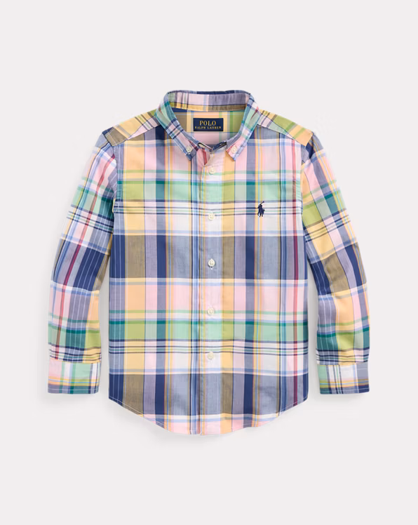 Plaid Cotton Poplin Shirt