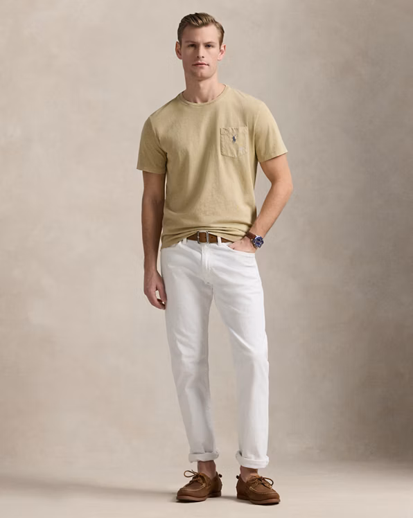 Standard Fit Cotton-Linen Pocket T-Shirt