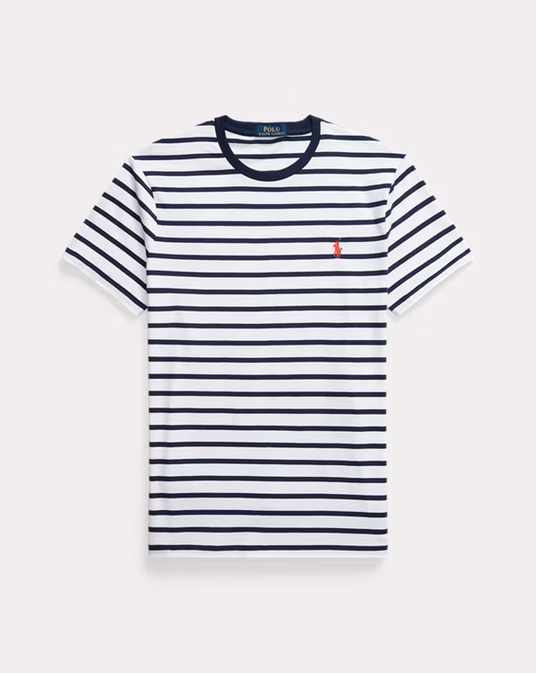 Custom Slim Fit Striped Jersey T-Shirt