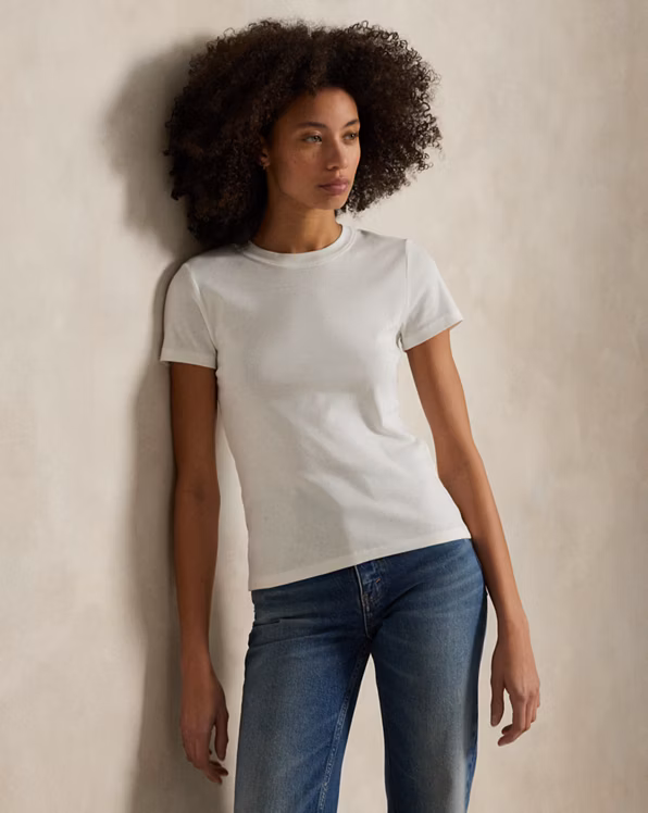 Slim Fit Rib-Knit Cotton Tee