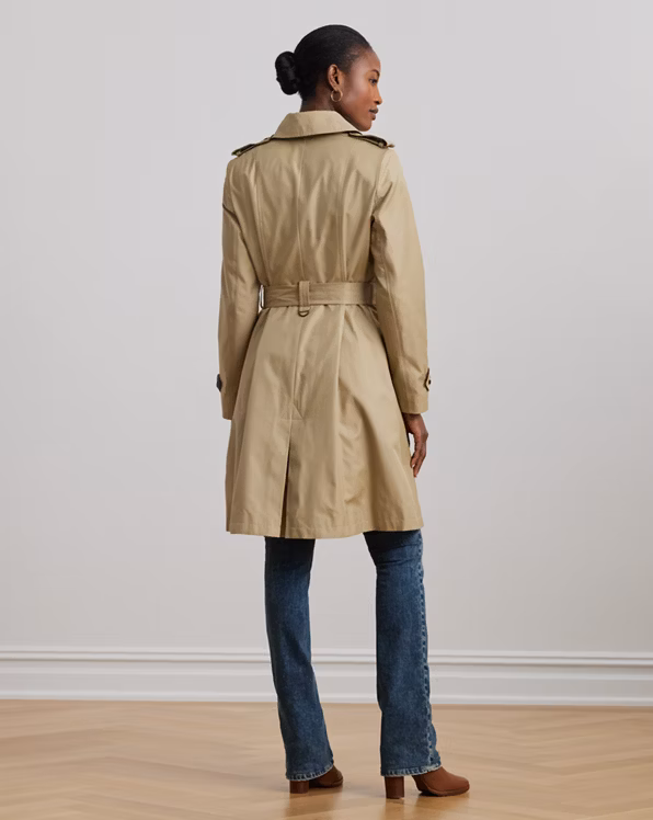 Double-Breasted Cotton-Blend Trench Coat
