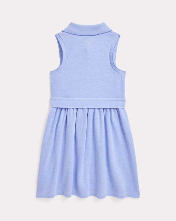 Belted Knit Oxford Polo Dress