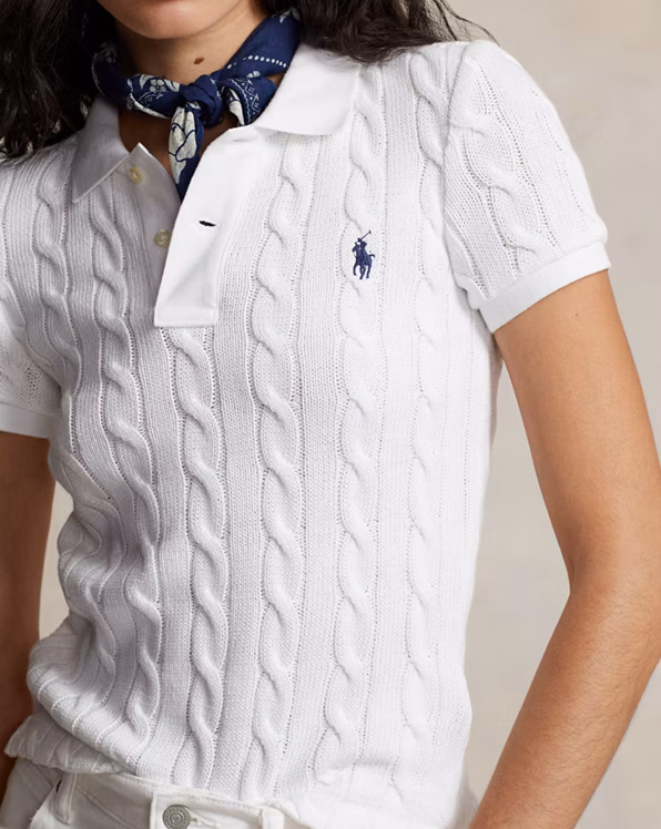 Cable-Knit Polo Shirt