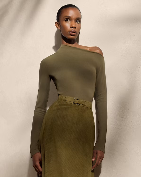 Jersey Asymmetrical Long-Sleeve Top