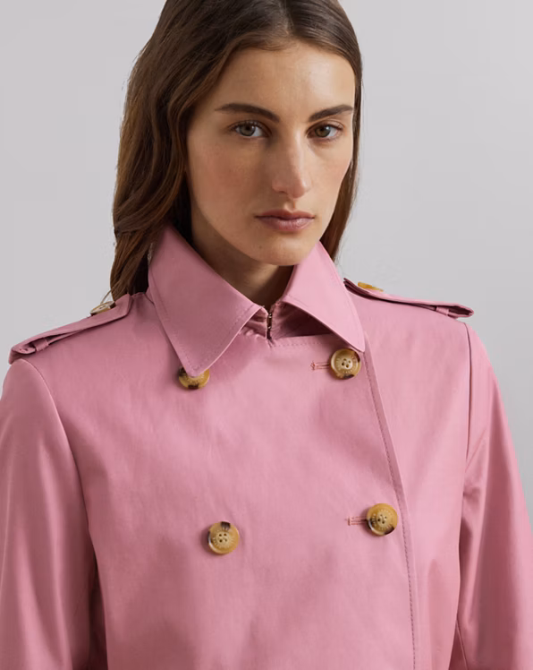 Double-Breasted Cotton-Blend Trench Coat