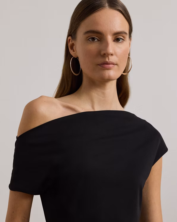Jersey Asymmetrical Off-the-Shoulder Top