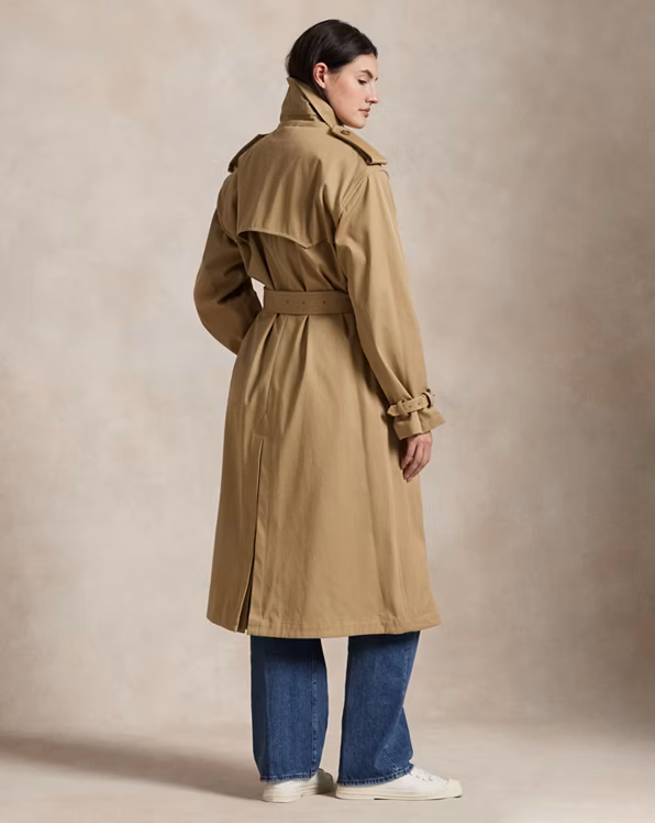 Double-Breasted Twill Trench Coat