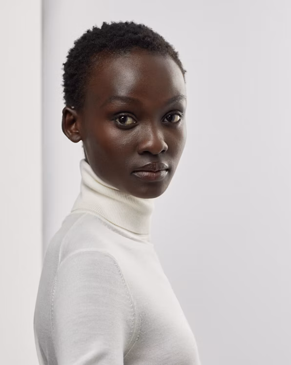 Merino Wool Short-Sleeve Roll Neck