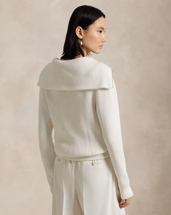 Rib-Knit Cotton Full-Zip Jumper