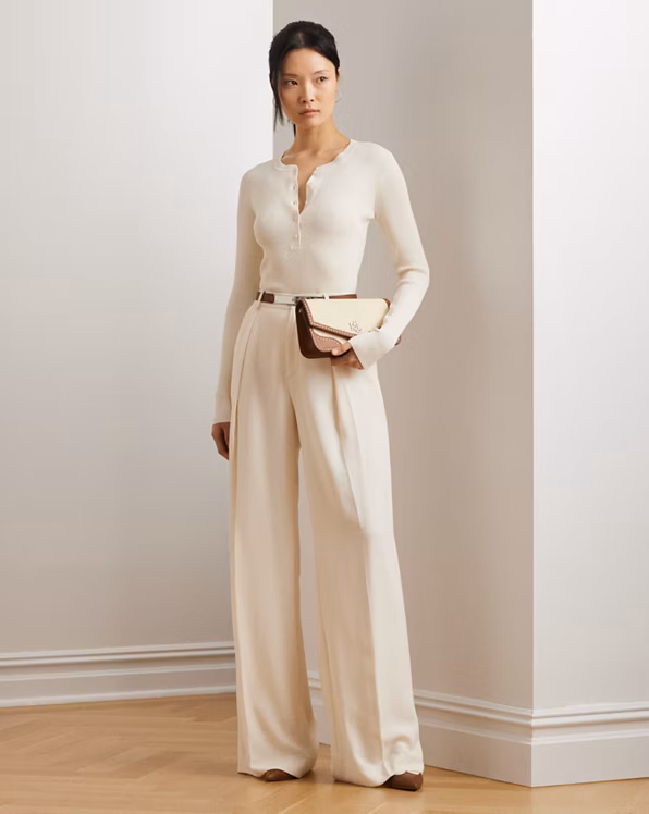 Rib-Knit Henley Jumper