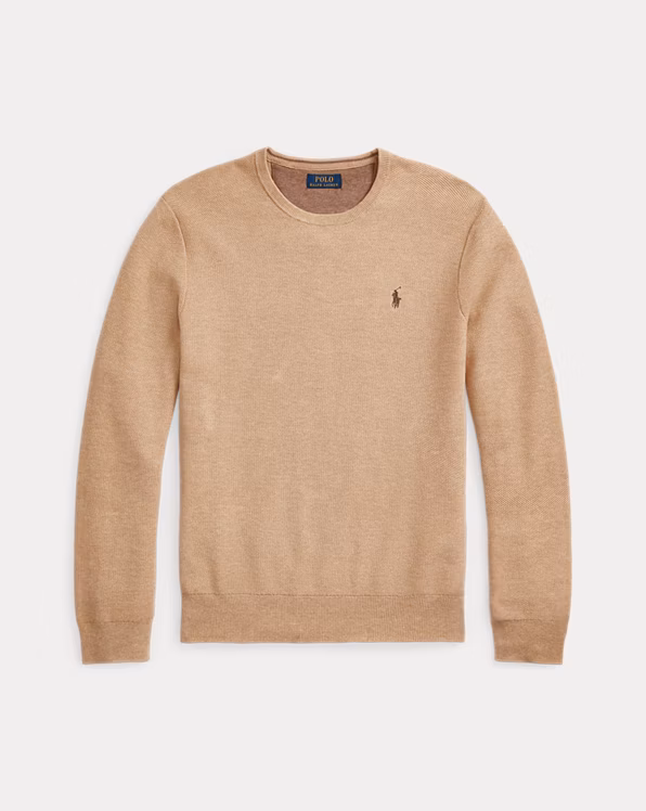 Mesh-Knit Cotton Crewneck Jumper
