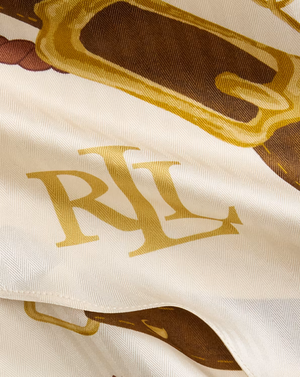 Belting-Print Silk Scarf