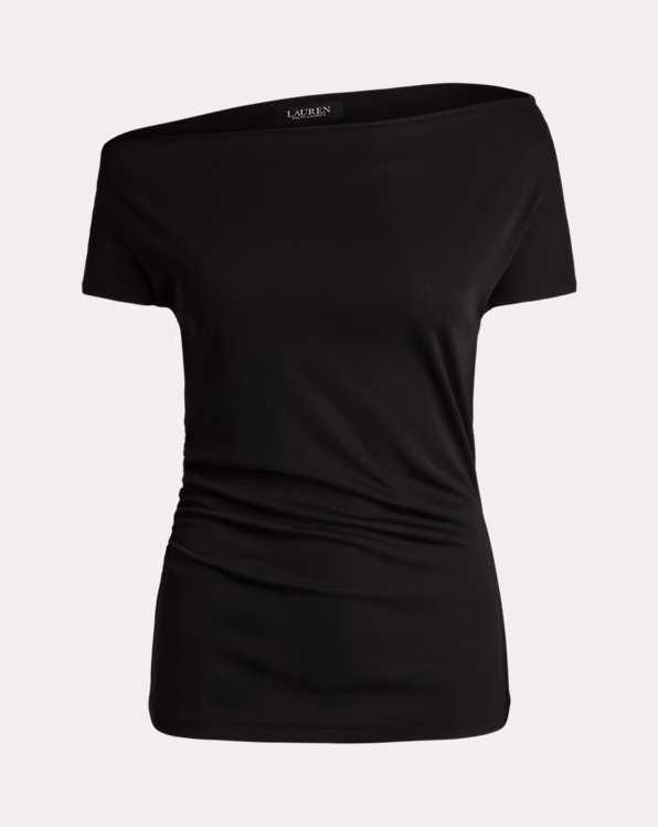 Jersey Asymmetrical Off-the-Shoulder Top