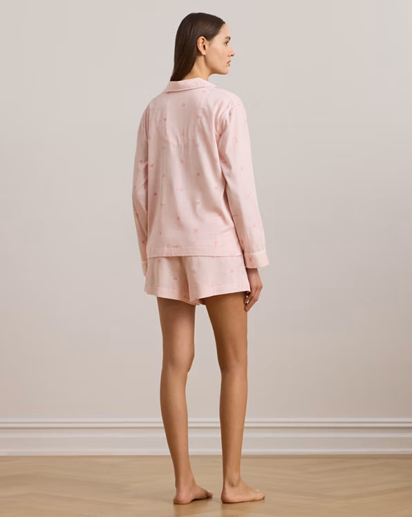 Logo Striped Sateen Boxer Sleep Set