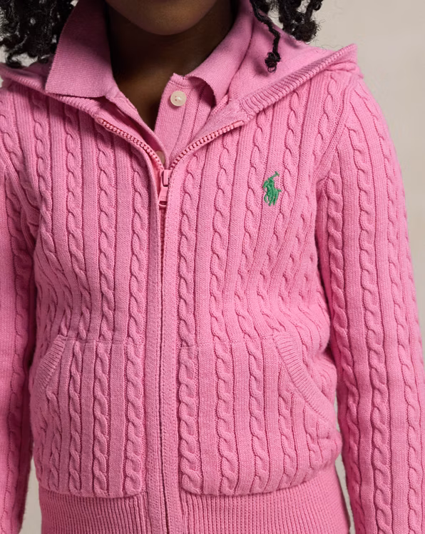 Mini-Cable Cotton Full-Zip Hoodie