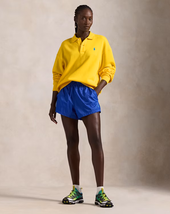 Polo-Collar Fleece Pullover