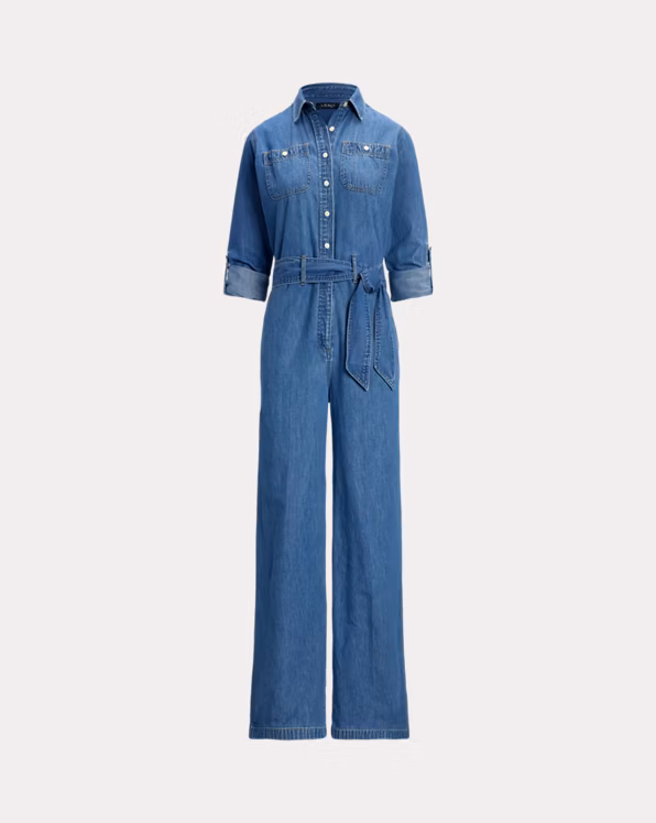 Denim Wide-Leg Jumpsuit