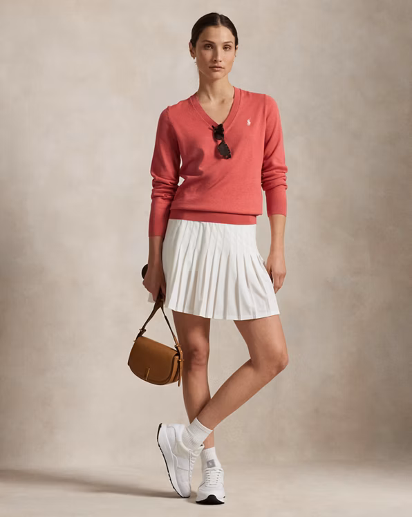 Cotton-Blend V-Neck Jumper