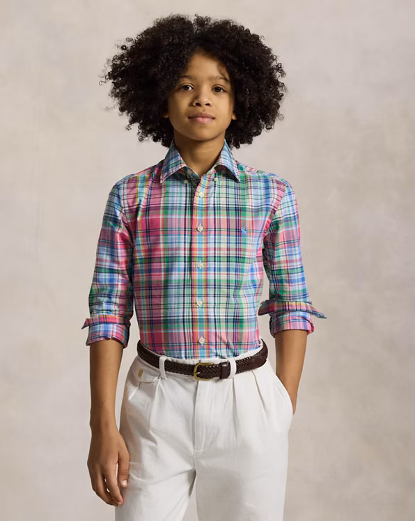 Plaid Cotton Poplin Shirt