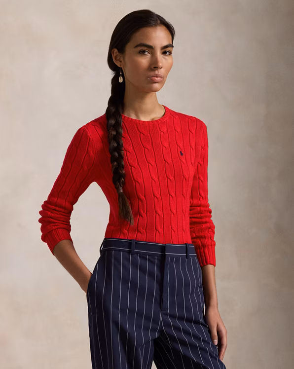 Cable-Knit Cotton Crewneck Jumper