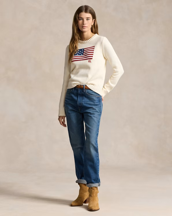 Flag Cotton Crewneck Jumper