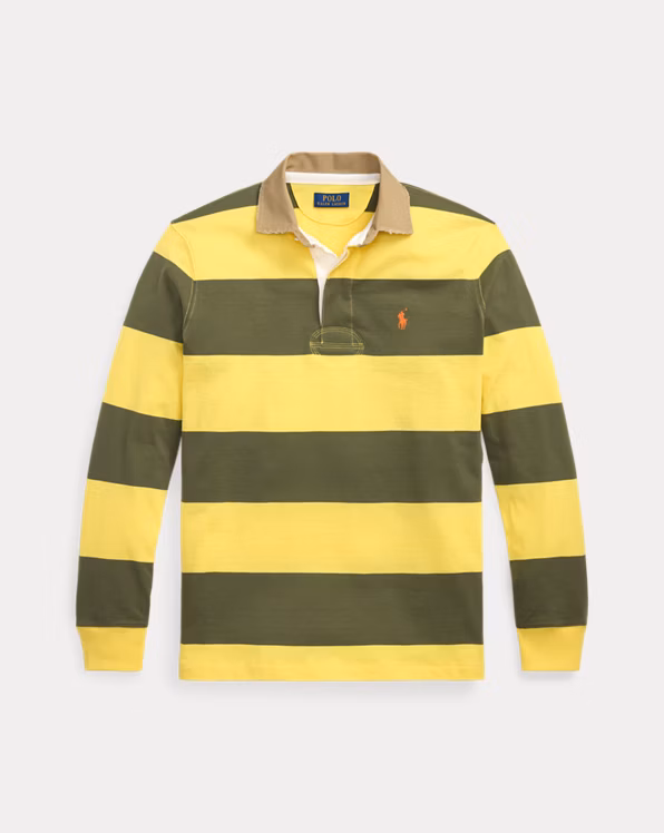 Classic Fit Khaki-Collar Rugby Shirt