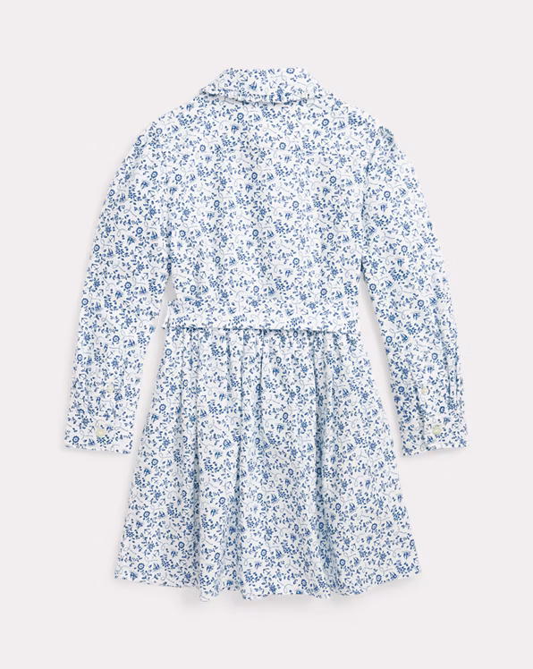 Floral Cotton Oxford Shirtdress