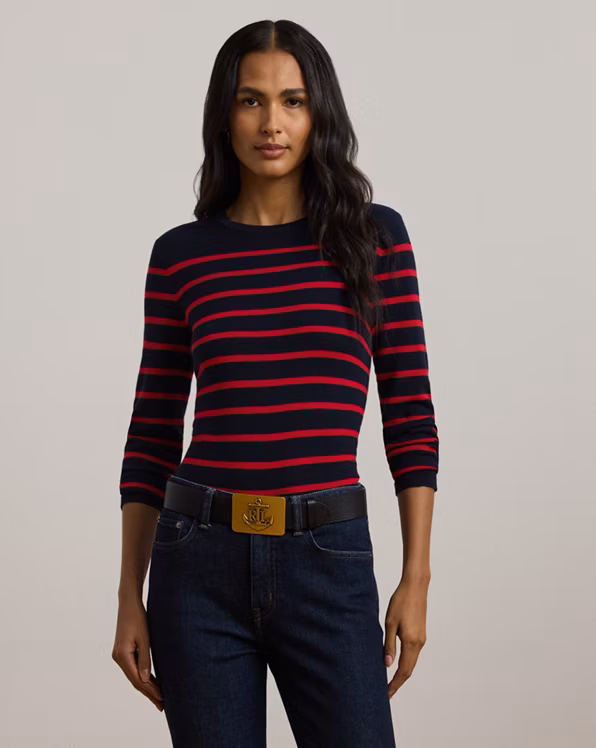 Striped Cotton-Blend Jumper
