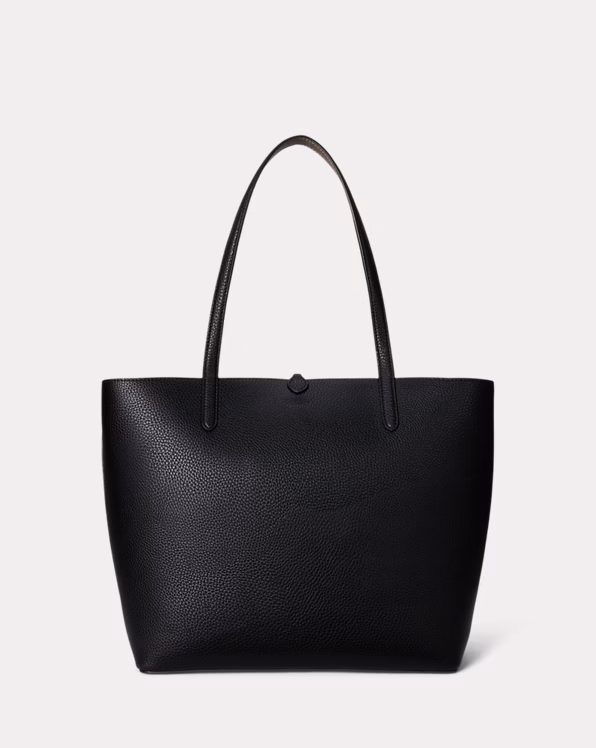 Faux-Leather Medium Reversible Tote Bag