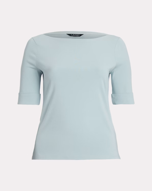 Stretch Cotton Boatneck Top