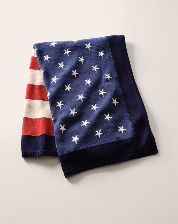 RL Flag Cotton Throw Blanket