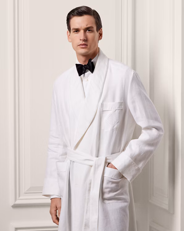 Monogram Linen Robe