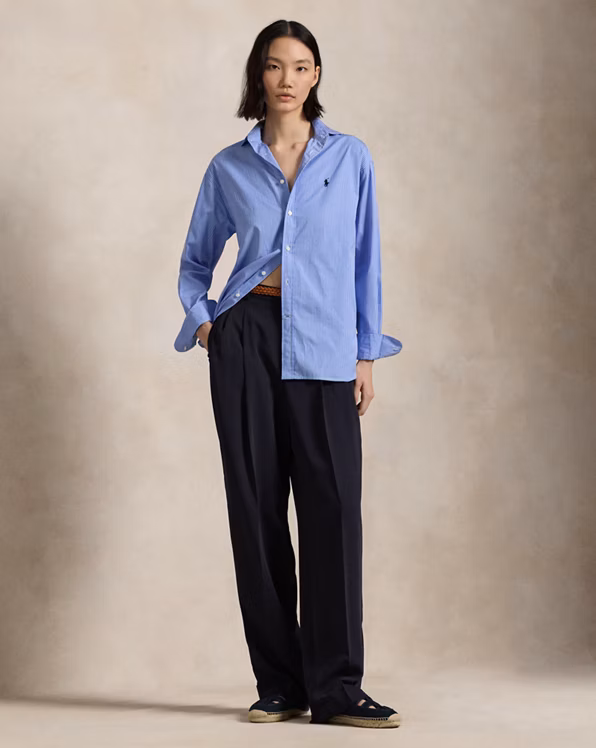 Relaxed Fit Striped Cotton Shirt