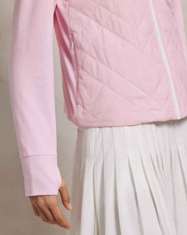 Hybrid Quilted-Front Terry Zip Jacket