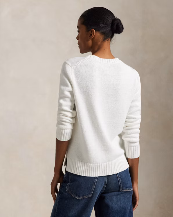 Polo Bear Linen-Cotton Crewneck Jumper