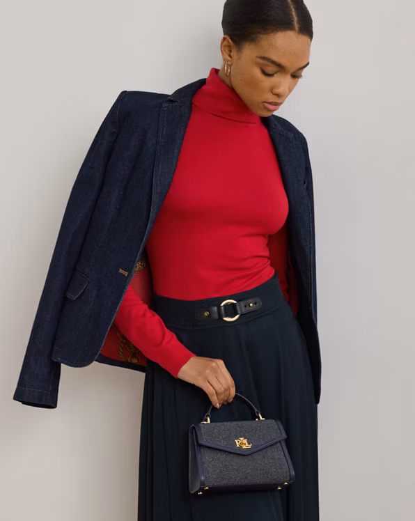 Canvas & Leather Small Farrah Satchel