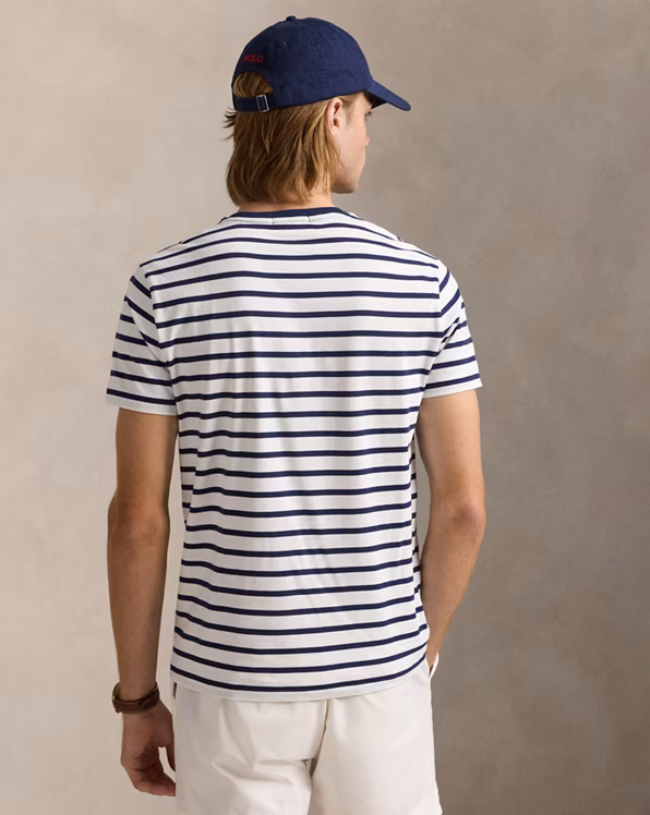 Custom Slim Fit Striped Jersey T-Shirt