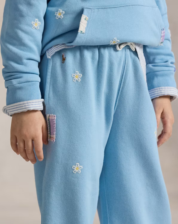 Floral Wide-Leg Tracksuit Bottoms