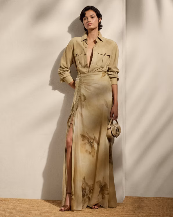 Odera Floral Silk Gauze Maxiskirt