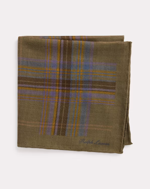 Plaid-Print Cashmere-Silk Pocket Square