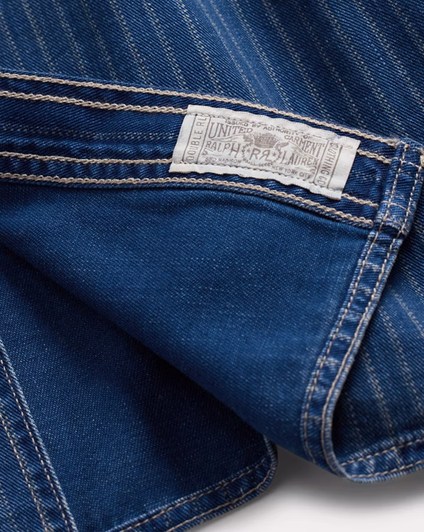 Indigo Striped Denim Skirt