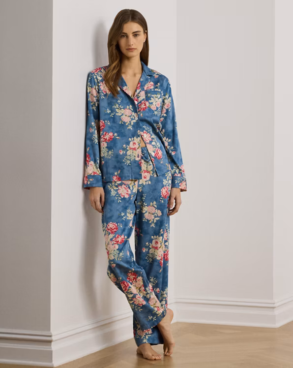 Floral Cotton-Blend Sateen Sleep Set
