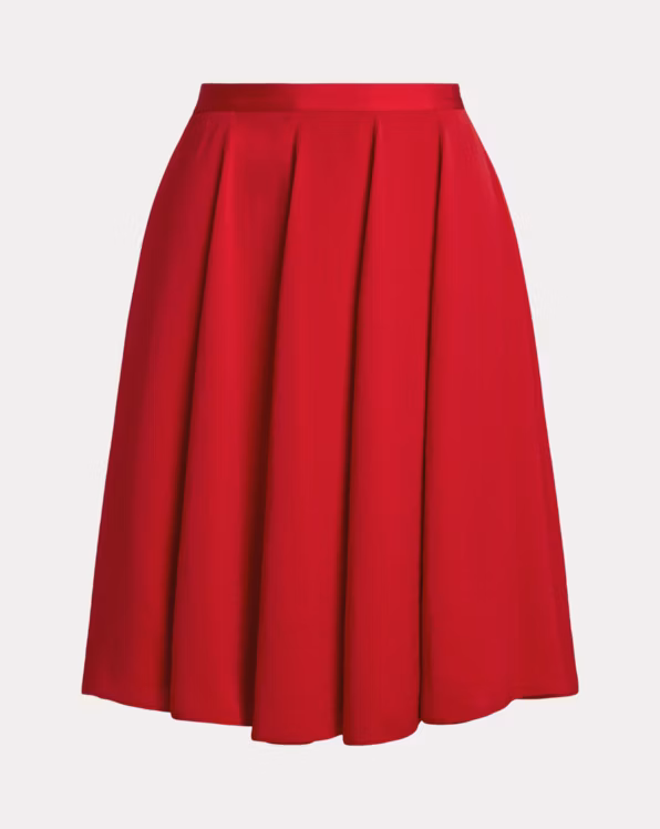 Sandwashed Satin A-Line Skirt