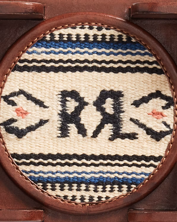 Handwoven Jacquard & Leather Coaster Set