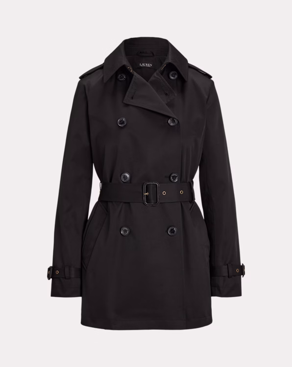 Double-Breasted Cotton-Blend Trench Coat