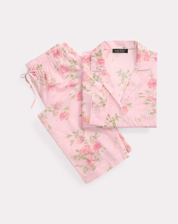 Floral Cotton-Blend Lawn Sleep Set
