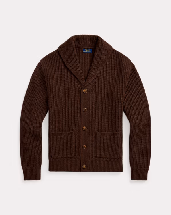 Textured Wool-Cashmere Shawl Cardigan