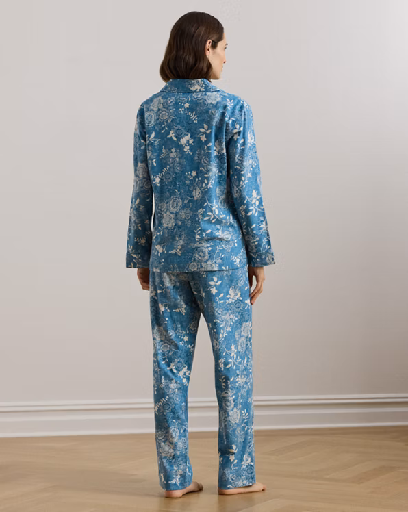 Floral Cotton-Blend Twill Sleep Set